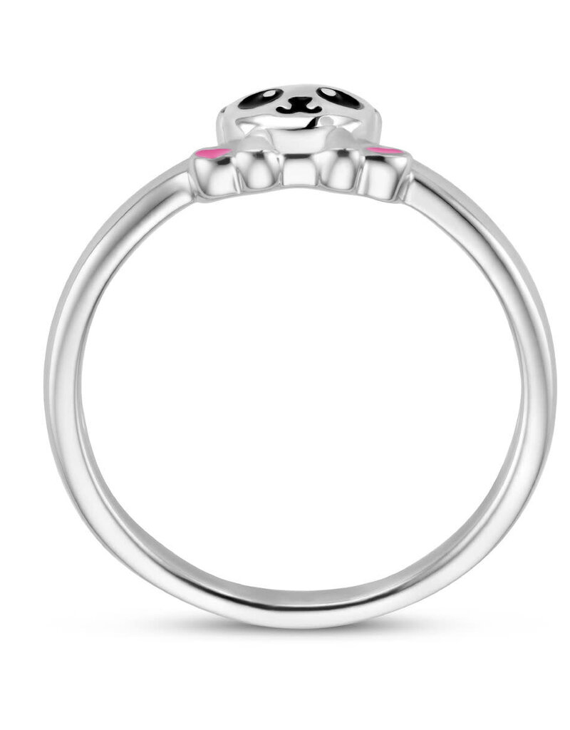 Zilveren ring - Gerhodineerd - Emaille - Panda