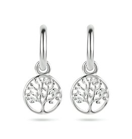 Zilveren oorringen - Gerhodineerd - Levensboom