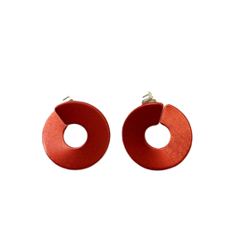 Otracosa Otracosa - Aluminium oorknoppen met zilveren steker - ST280 Rood