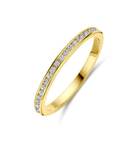 Gouden ring - 14 karaats - Zirkonia	- Maat 16.5