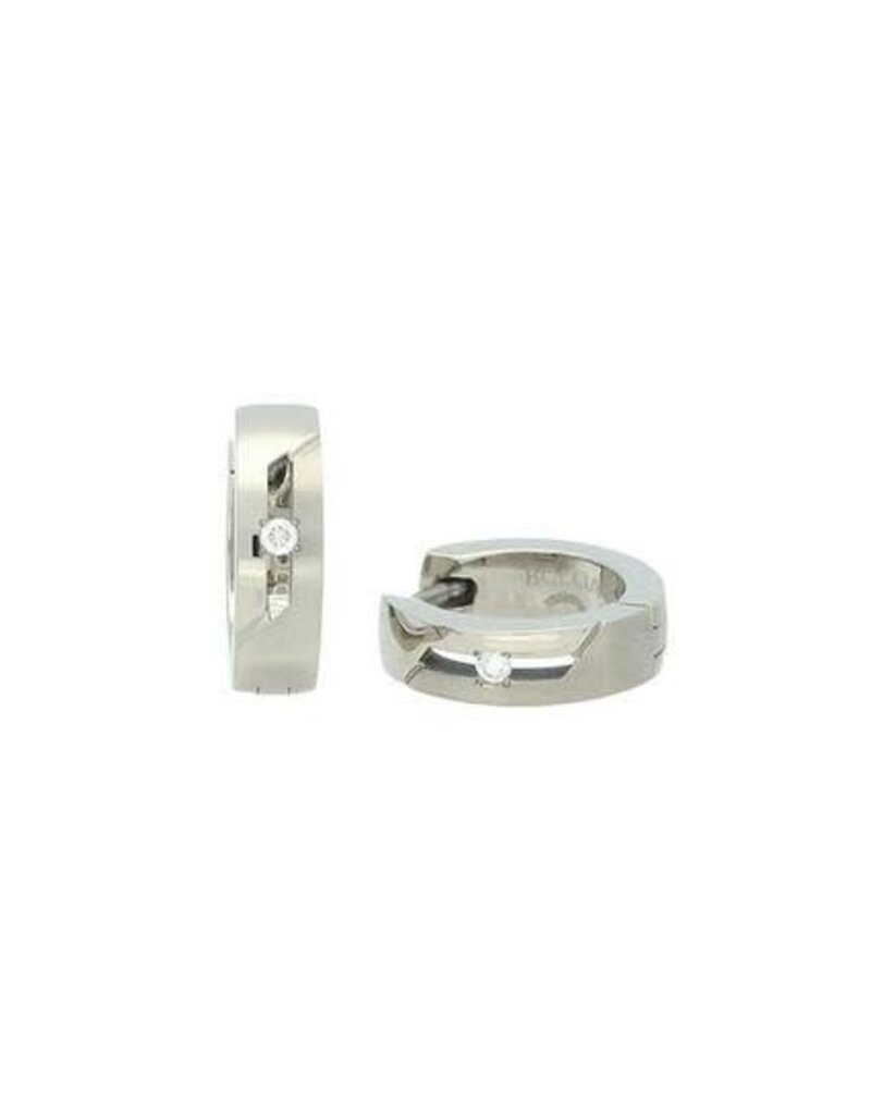 Boccia Boccia - Titanium - Oorringen - Diamant 0.015 crt