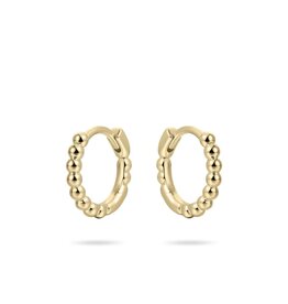 Gisser Hoops - Verguld zilver oorringen - 13.5 mm - Kralen