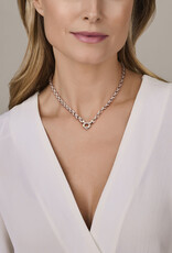 Zilveren collier - Gerhodineerd - Jasseron - 7 mm - 45 cm