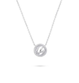 Gisser Zilveren collier - Gerhodineerd - Zirkonia - 42 + 5 cm
