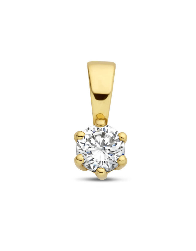 Gouden hanger - 14 karaats - Zirkonia