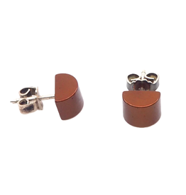 Otracosa Otracosa - Aluminium oorknoppen met zilveren steker - ST309 Bruin