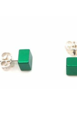 Otracosa Otracosa - Aluminium oorknoppen met zilveren steker - ST406 Donker groen