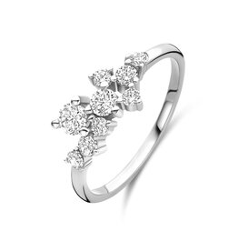 Zilveren ring - Gerhodineerd - Zirkonia - Maat 17.75