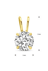 Gouden hanger - 14 karaats - Zirkonia