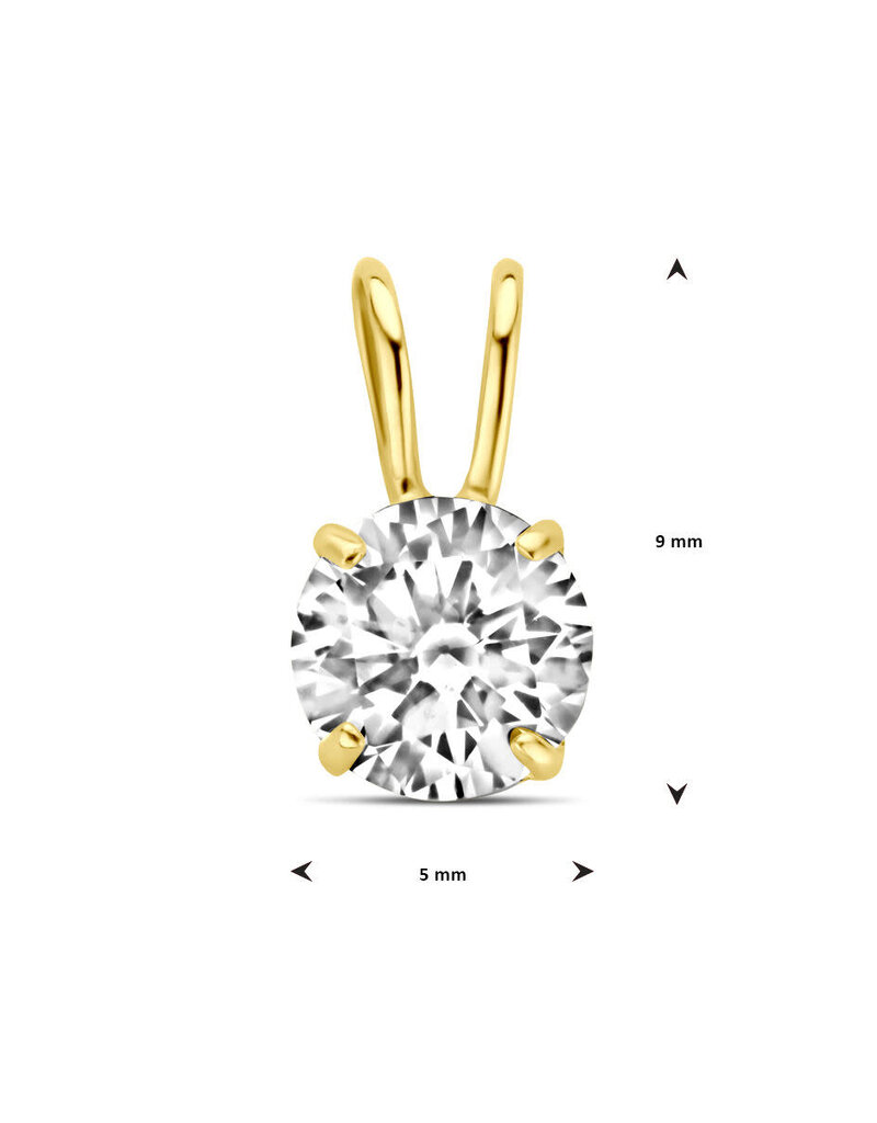Gouden hanger - 14 karaats - Zirkonia