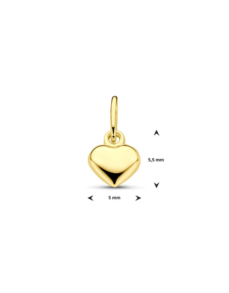 Gouden bedel -  14 karaats - Hartje - 5.5 mm