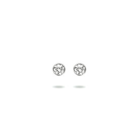 Zilveren oorknoppen - Gerhodineerd - Zirkonia - 2.5 mm