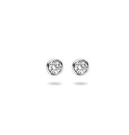 Zilveren oorknoppen - Gerhodineerd - Zirkonia - 3.5 mm