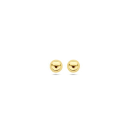 Gouden bol oorknoppen - 14 karaats - Glad - 5.0 mm