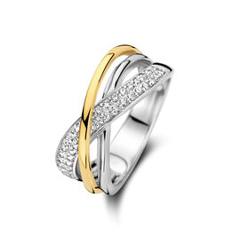 Rosa di Luca Italy Verguld zilver ring - Gerhodineerd - Zirkonia - Maat 56