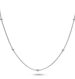 Rosa di Luca Italy Zilveren collier - Gerhodineerd - Bolletjes - 45 cm