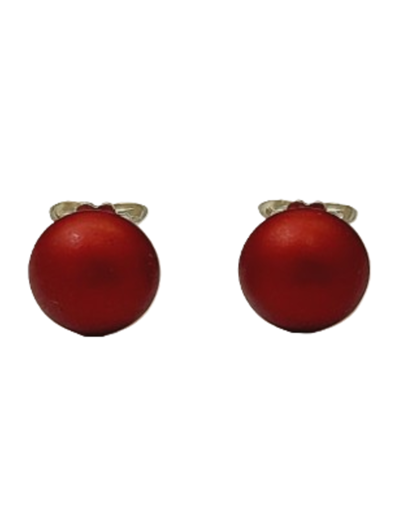 Otracosa Otracosa - Aluminium oorknoppen met zilveren steker - ST307 Rood