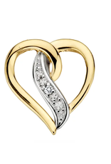 Bernstein Gouden hanger - 14 karaats - Briljant - SI2 - 0.010 crt - Parel
