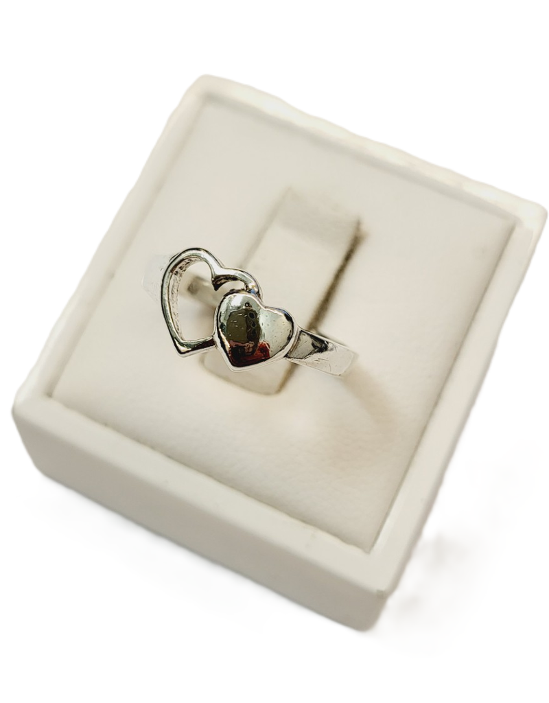 Occasions by Marleen Occasions by Marleen - Zilveren ring - Hartjes - Maat 18