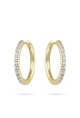 Gisser Hoops - Verguld zilver oorringen - 2 mm - 20 mm - Zirkonia