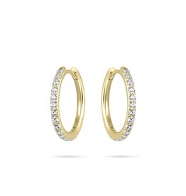 Gisser Hoops - Verguld zilver oorringen - 2 mm - 20 mm - Zirkonia