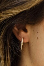 Gisser Hoops - Verguld zilver oorringen - 2 mm - 20 mm - Zirkonia