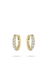 Gisser Hoops - Verguld zilver oorringen - 2 mm - 12 mm - Zirkonia
