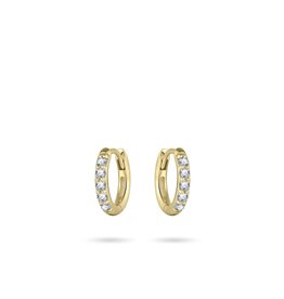 Gisser Hoops - Verguld zilver oorringen - 2 mm - 12 mm - Zirkonia