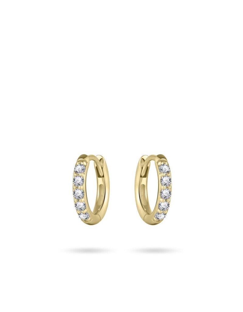 Gisser Hoops - Verguld zilver oorringen - 2 mm - 12 mm - Zirkonia