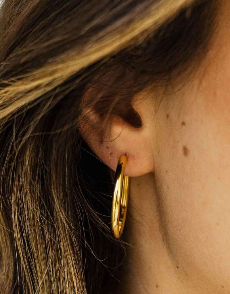 Gisser Hoops - Verguld zilver oorringen - 3 mm - 30 mm