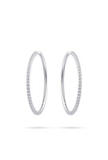 Gisser Hoops - Zilveren oorringen - Gerhodineerd - Zirkonia - 2 mm - 40 mm