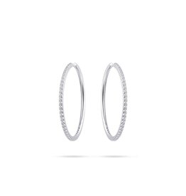 Gisser Hoops - Zilveren oorringen - Gerhodineerd - Zirkonia - 2 mm - 40 mm