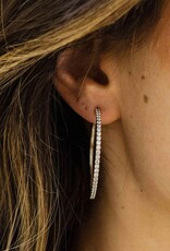 Gisser Hoops - Zilveren oorringen - Gerhodineerd - Zirkonia - 2 mm - 40 mm