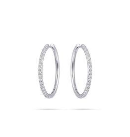 Gisser Hoops - Zilveren oorringen - Gerhodineerd - Zirkonia - 2 mm - 30 mm
