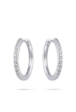 Gisser Hoops - Zilveren oorringen - Gerhodineerd - Zirkonia - 2 mm - 20 mm