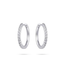 Gisser Hoops - Zilveren oorringen - Gerhodineerd - Zirkonia - 2 mm - 20 mm