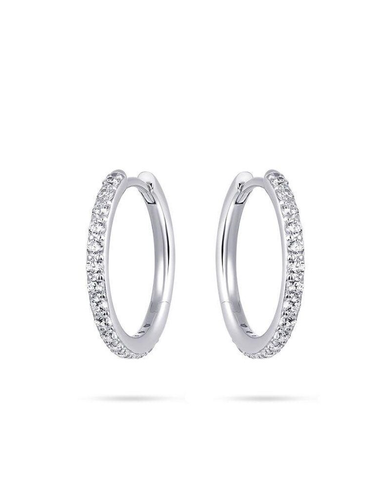Gisser Hoops - Zilveren oorringen - Gerhodineerd - Zirkonia - 2 mm - 20 mm