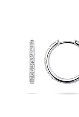 Gisser Hoops - Zilveren oorringen - Gerhodineerd - Zirkonia - 2 mm - 20 mm