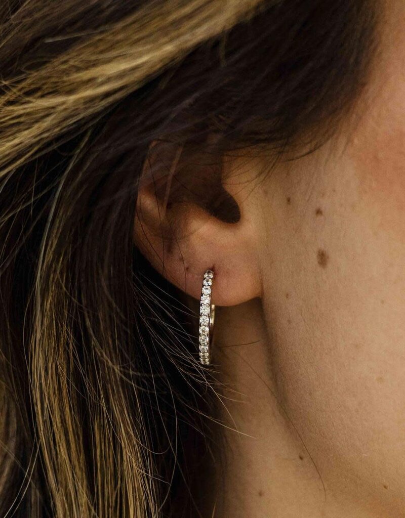 Gisser Hoops - Zilveren oorringen - Gerhodineerd - Zirkonia - 2 mm - 20 mm