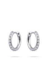 Gisser Hoops - Zilveren oorringen - Gerhodineerd - Zirkonia - 2 mm - 15 mm