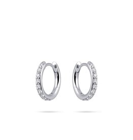 Gisser Hoops - Zilveren oorringen - Gerhodineerd - Zirkonia - 2 mm - 15 mm
