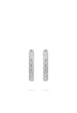 Gisser Hoops - Zilveren oorringen - Gerhodineerd - Zirkonia - 2 mm - 15 mm