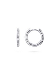 Gisser Hoops - Zilveren oorringen - Gerhodineerd - Zirkonia - 2 mm - 15 mm
