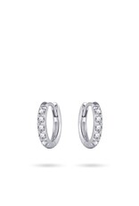 Gisser Hoops - Zilveren oorringen - Gerhodineerd - Zirkonia - 2 mm - 12 mm