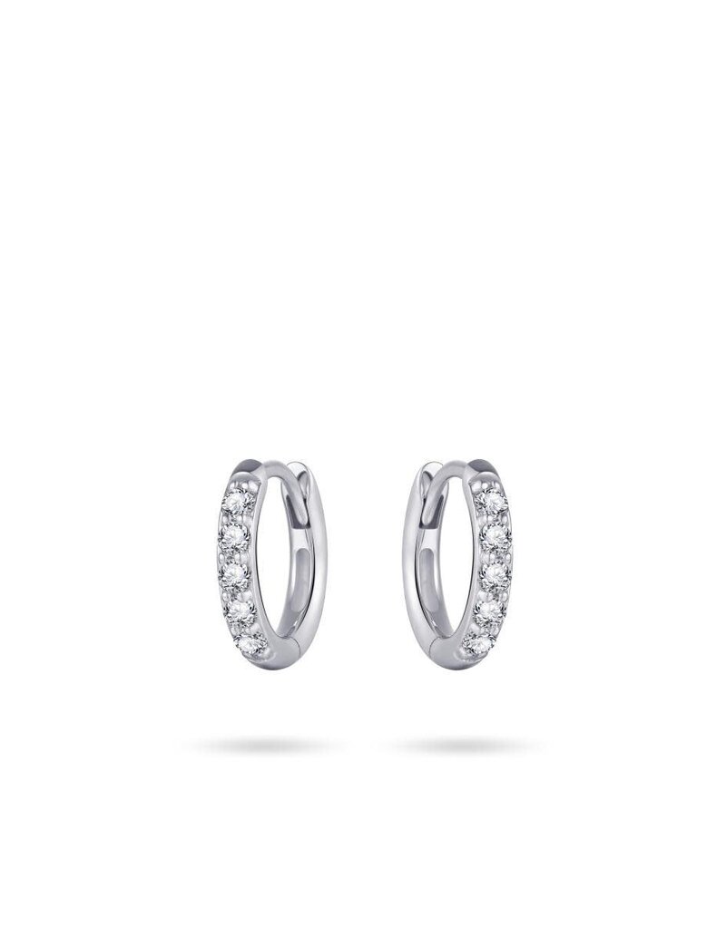 Gisser Hoops - Zilveren oorringen - Gerhodineerd - Zirkonia - 2 mm - 12 mm
