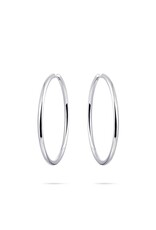 Gisser Hoops - Zilveren oorringen - Gerhodineerd - 2 mm - 40 mm