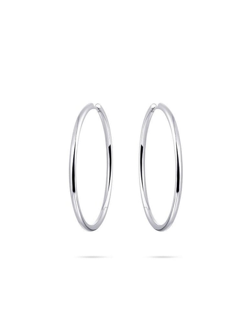 Gisser Hoops - Zilveren oorringen - Gerhodineerd - 2 mm - 40 mm