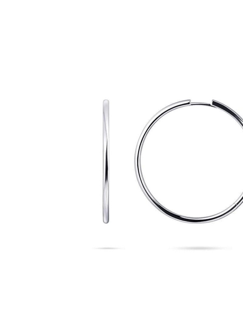 Gisser Hoops - Zilveren oorringen - Gerhodineerd - 2 mm - 40 mm
