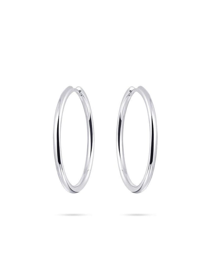 Gisser Hoops - Zilveren oorringen - Gerhodineerd - 2 mm - 30 mm