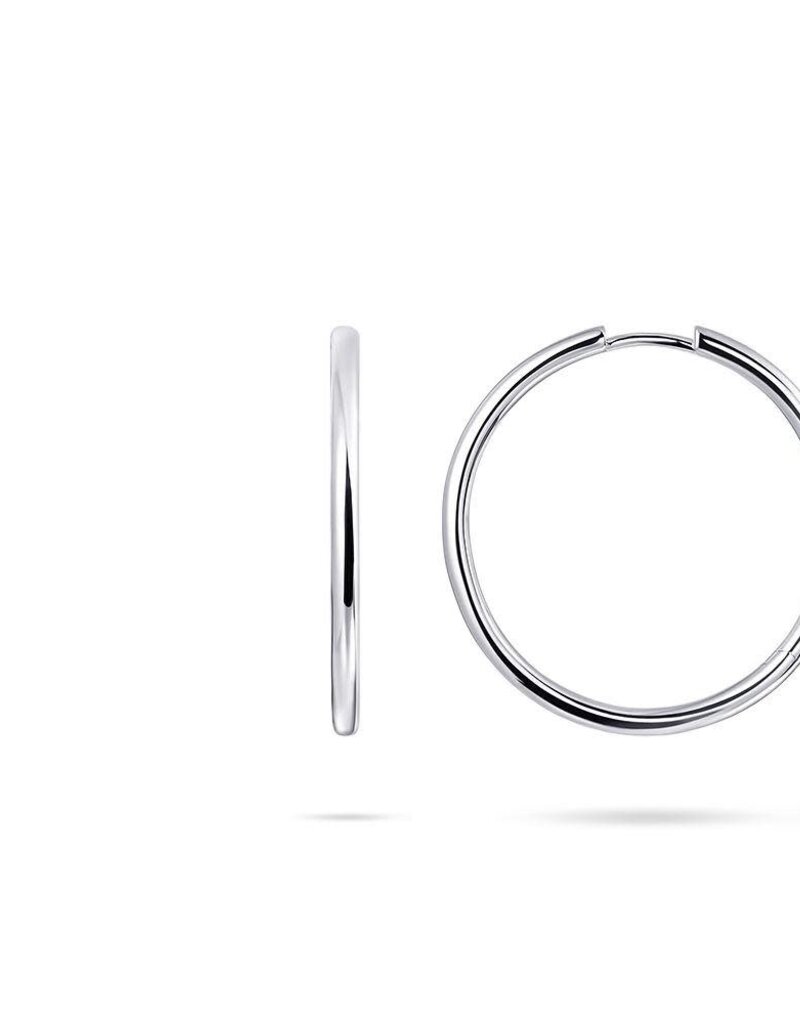 Gisser Hoops - Zilveren oorringen - Gerhodineerd - 2 mm - 30 mm